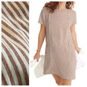 Madewell Daphne striped linen shift dress Small